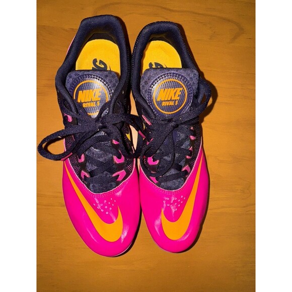 Nike Womens Zoom Rival 7-Spike Track Cleat 615998 Size 10.5 Pink Orange Sports - Picture 5 of 10
